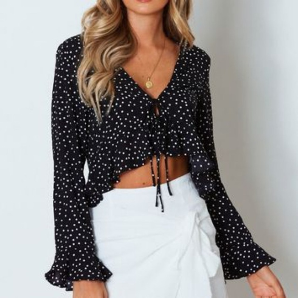NWT White Fox Boutique Roll the Dice Crop Top